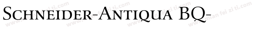 Schneider-Antiqua BQ字体转换